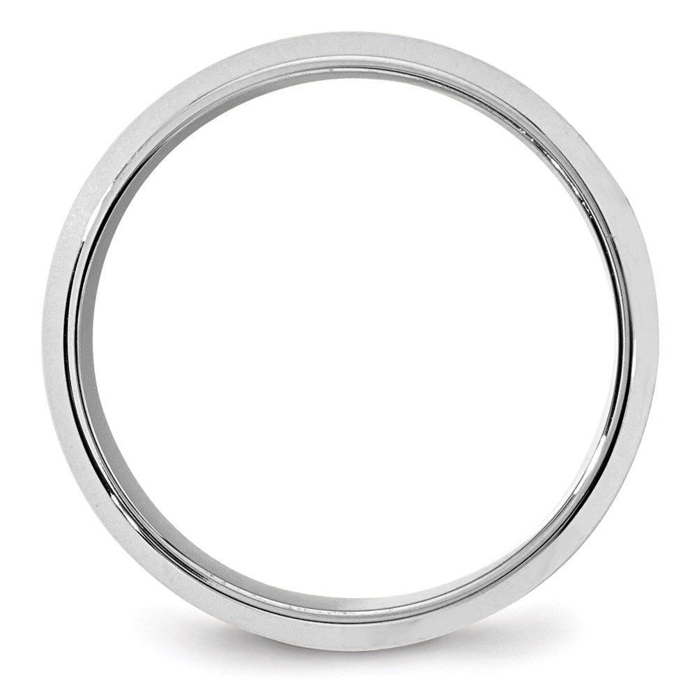 10k White Gold 8mm Beveled Edge Comfort Fit Wedding Band Size 11.5