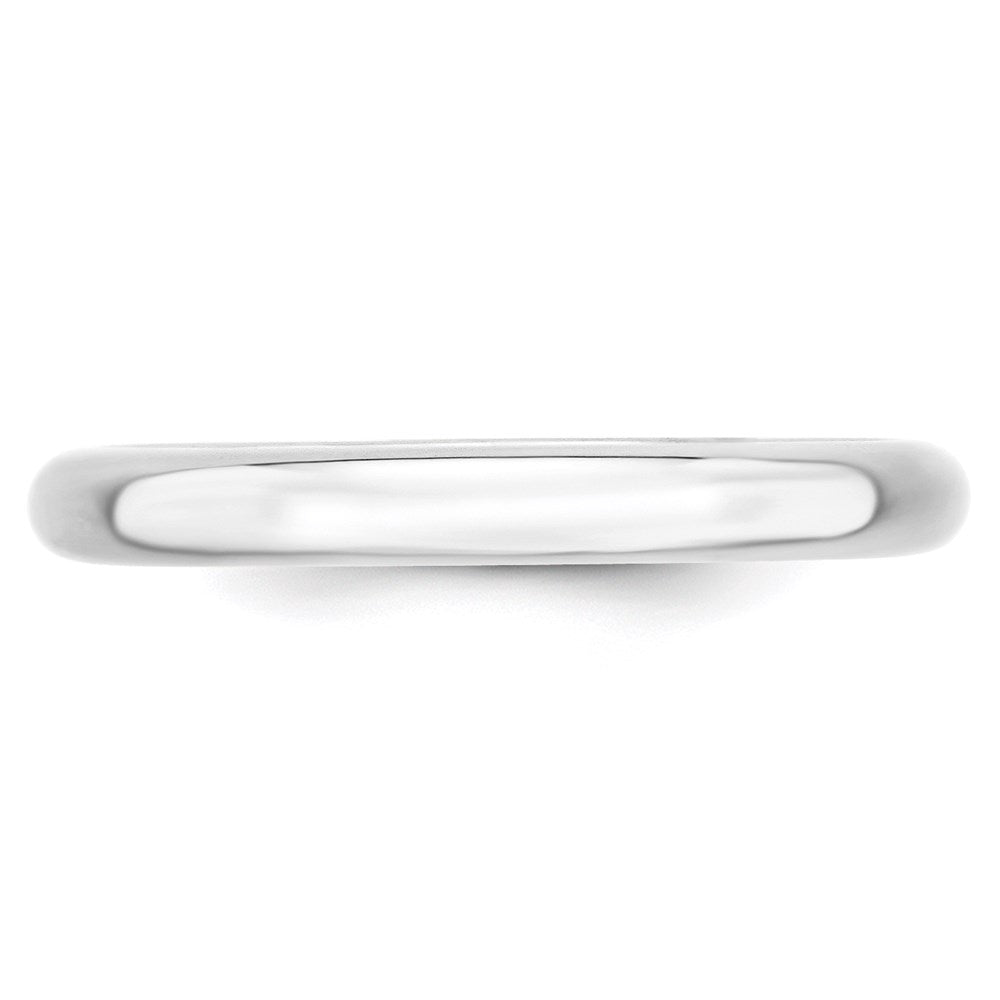 10k White Gold 3mm Standard Weight Comfort Fit Wedding Band Size 8