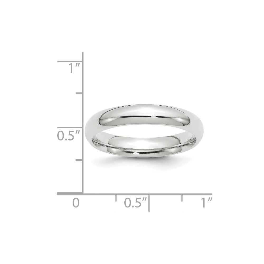 10k White Gold 4mm Standard Weight Comfort Fit Wedding Band Size 13
