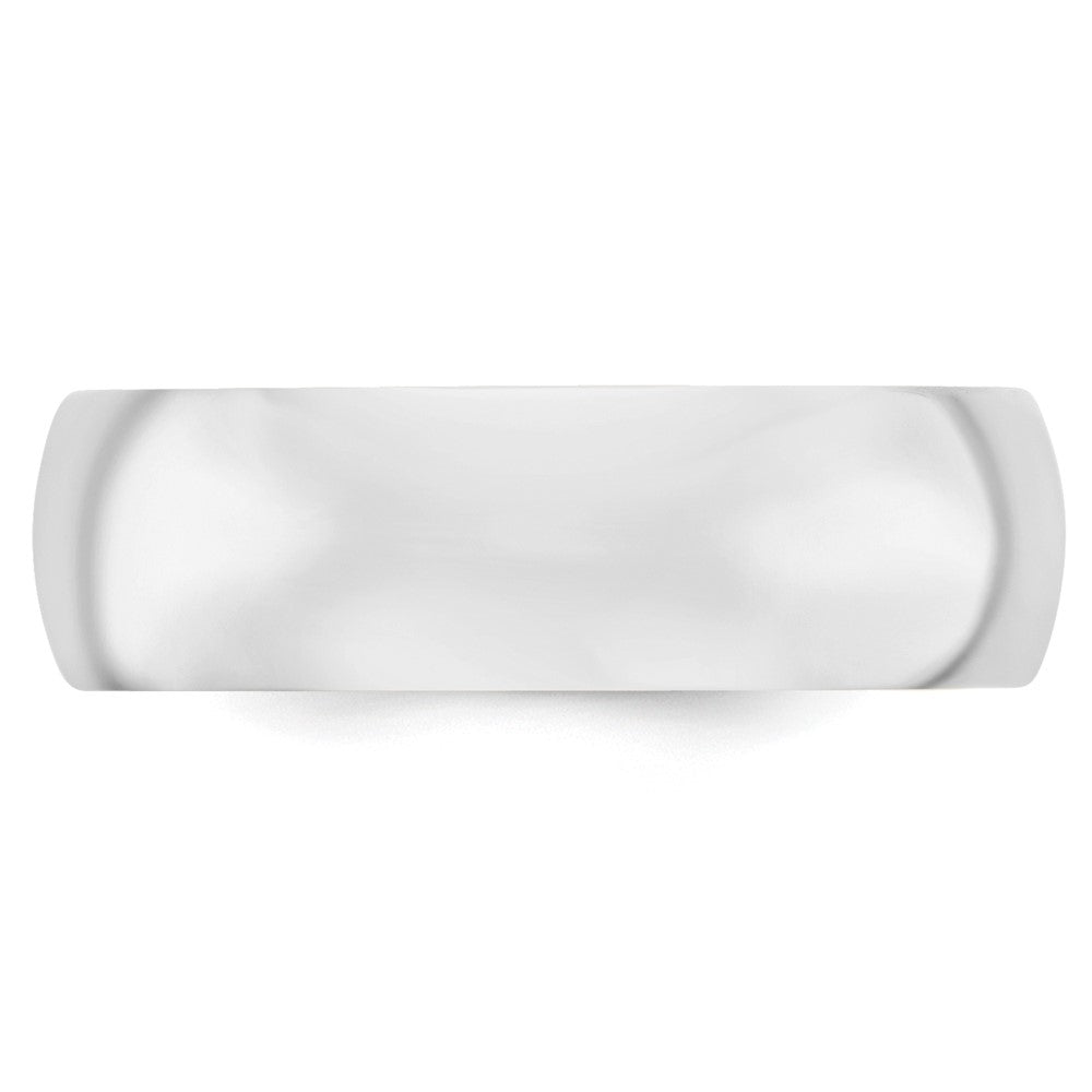 14k White Gold 7mm Standard Weight Comfort Fit Wedding Band Size 10.5