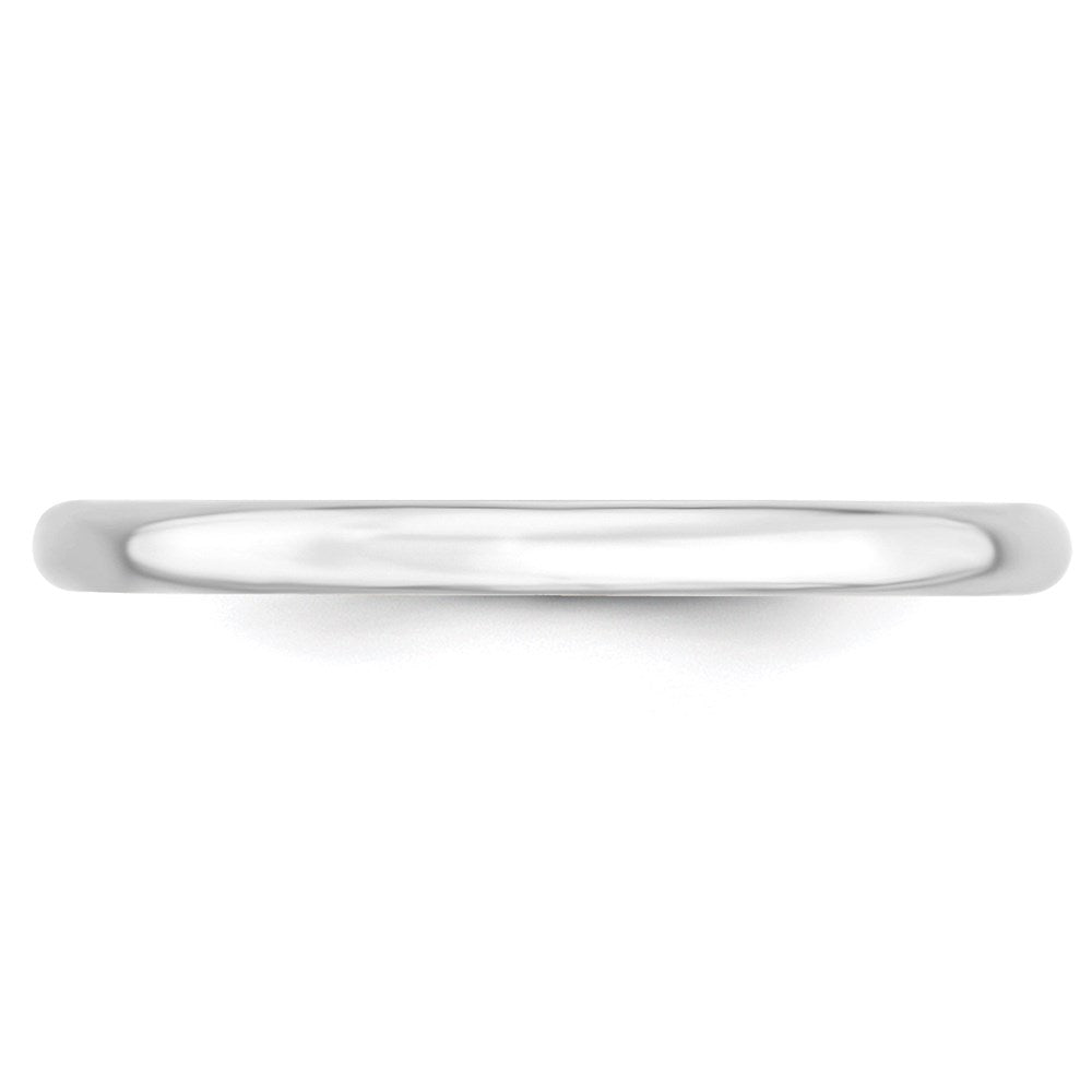 14k White Gold 2mm Lightweight Comfort Fit Wedding Band Size 13