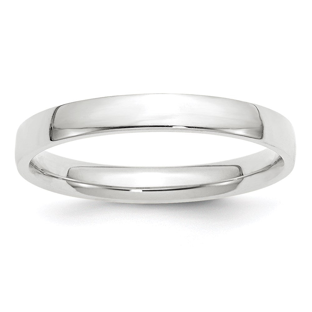 14k White Gold 3mm Lightweight Comfort Fit Wedding Band Size 12.5