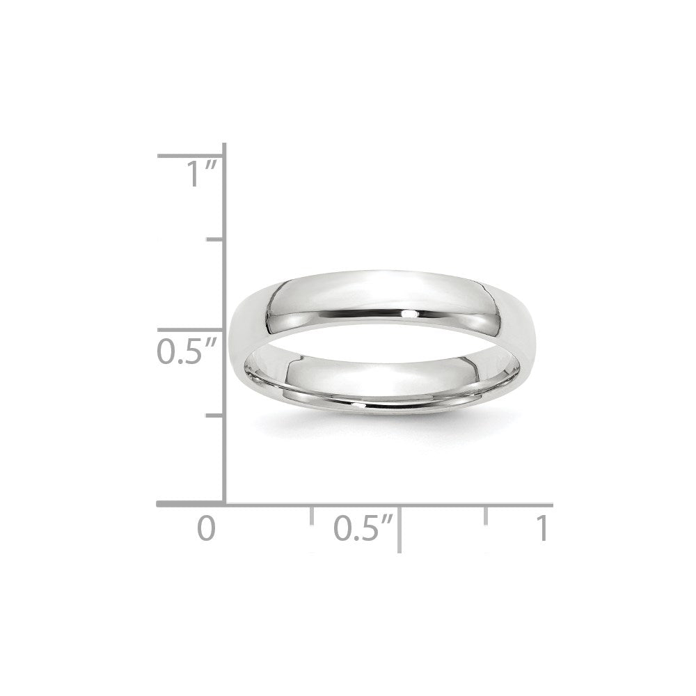 14k White Gold 4mm Lightweight Comfort Fit Wedding Band Size 11.5