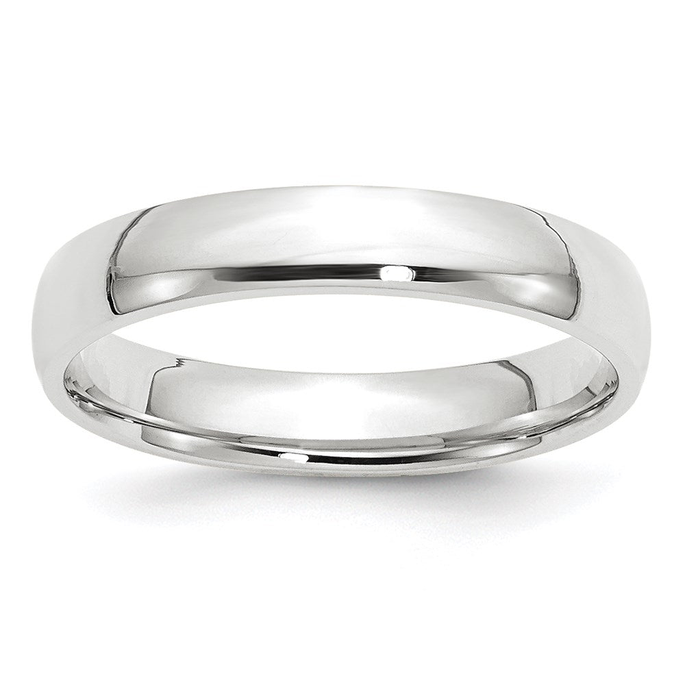 14k White Gold 4mm Lightweight Comfort Fit Wedding Band Size 10.5