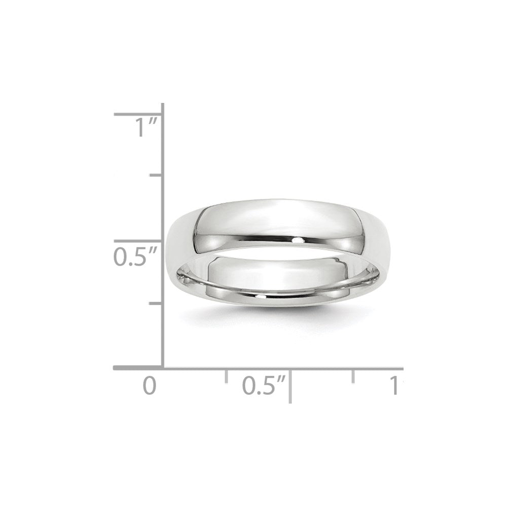 14k White Gold 5mm Lightweight Comfort Fit Wedding Band Size 14