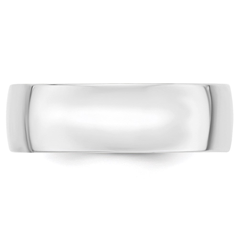 10k White Gold 7mm Lightweight Comfort Fit Wedding Band Size 8.5