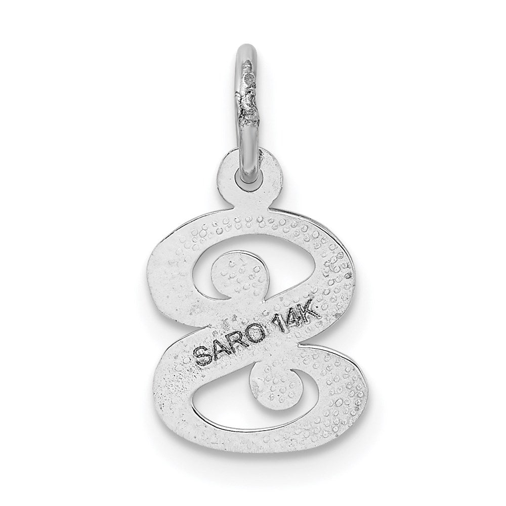 14KW Diamond-cut Letter S Initial Charm