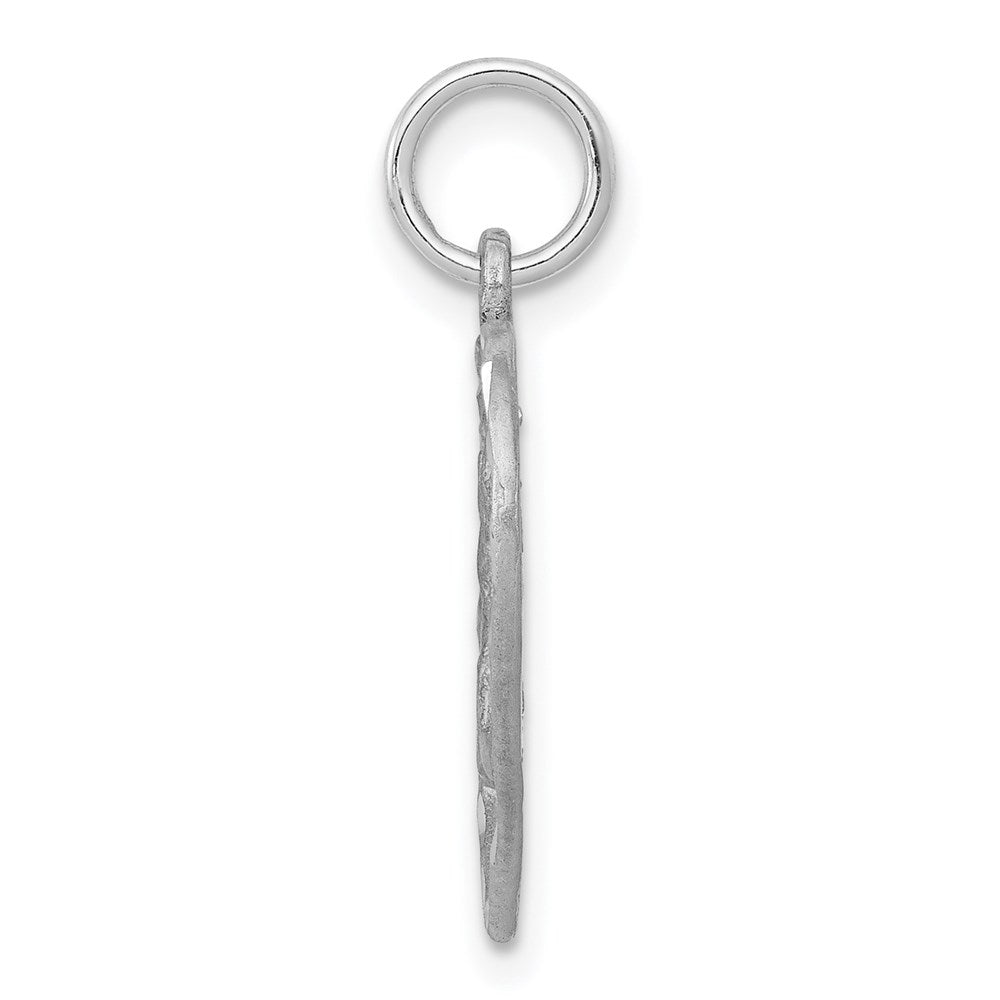 14k White Gold Angel in Heart Charm