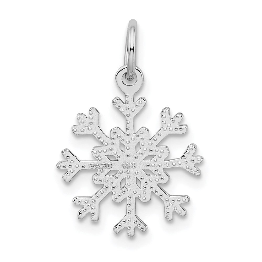 14k White Gold Snowflake Charm