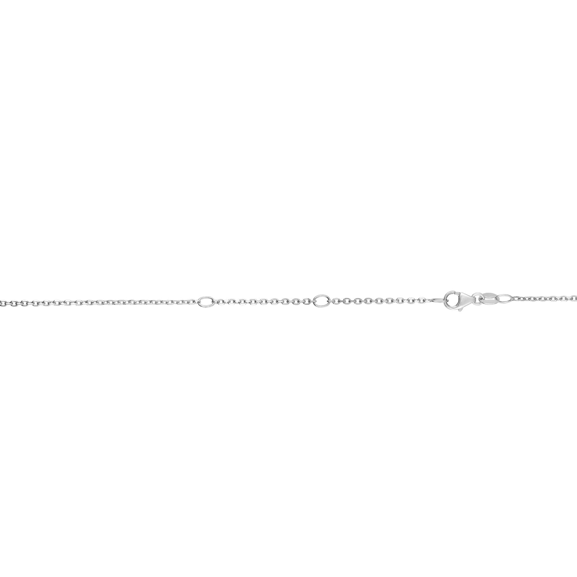 14K White Gold 1.2mm Double Extendable Cable 18" Chain (Jump Ring at 16 and 17 inch) with Lobster Lock