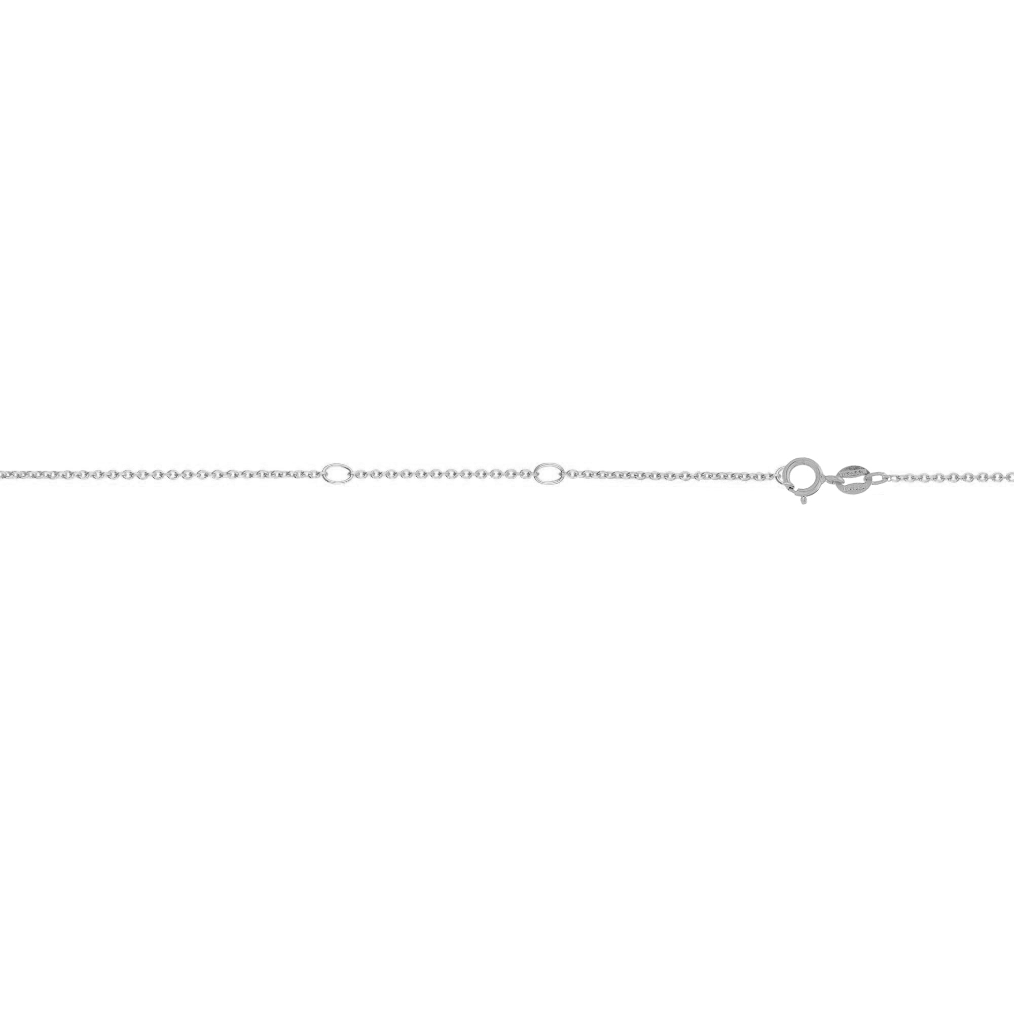 14K White Gold 0.8mm 18" Diamond Cut Classic Cable Chain with Spring Ring Clasp