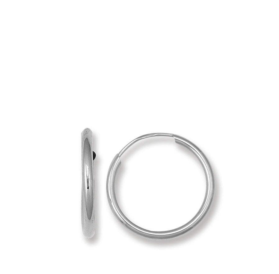 14K White Gold 1.5x15mm Endless Hoop Earring