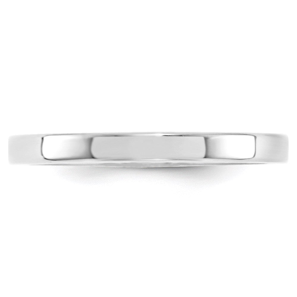 14k White Gold 2.5mm Standard Weight Flat Comfort Fit Wedding Band Size 5