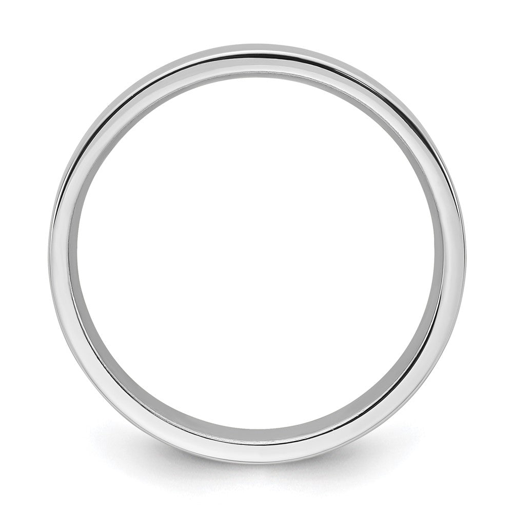 14k White Gold 4mm Standard Weight Flat Comfort Fit Wedding Band Size 8