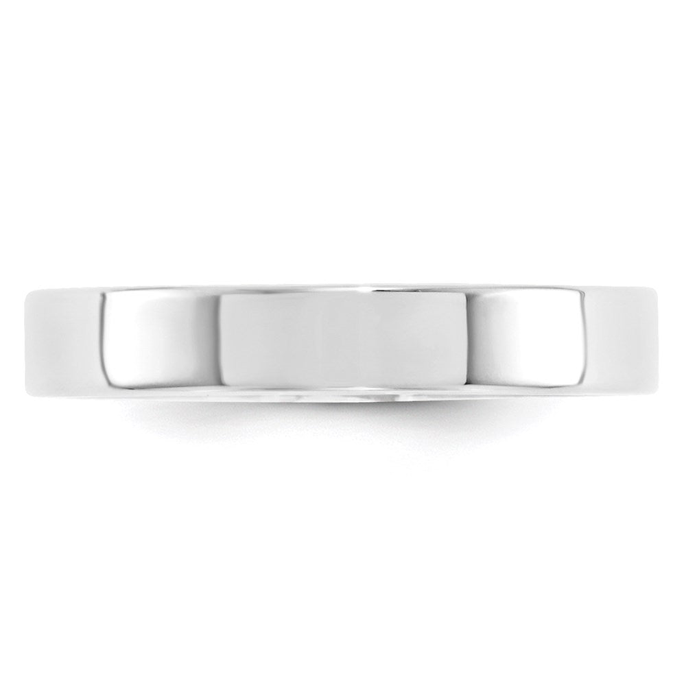 14k White Gold 4mm Standard Weight Flat Comfort Fit Wedding Band Size 8