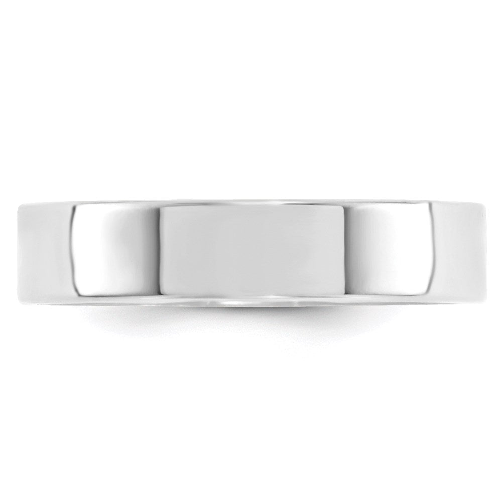 10k White Gold 5mm Standard Weight Flat Comfort Fit Wedding Band Size 9
