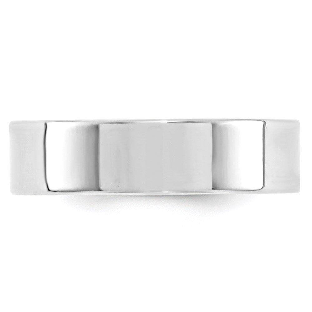 10k White Gold 6mm Standard Weight Flat Comfort Fit Wedding Band Size 5.5