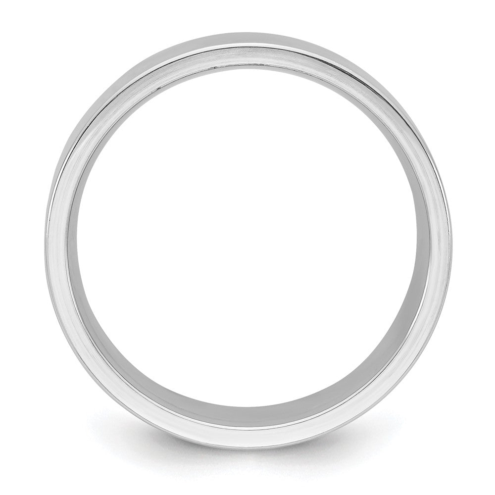 10k White Gold 8mm Standard Weight Flat Comfort Fit Wedding Band Size 6.5