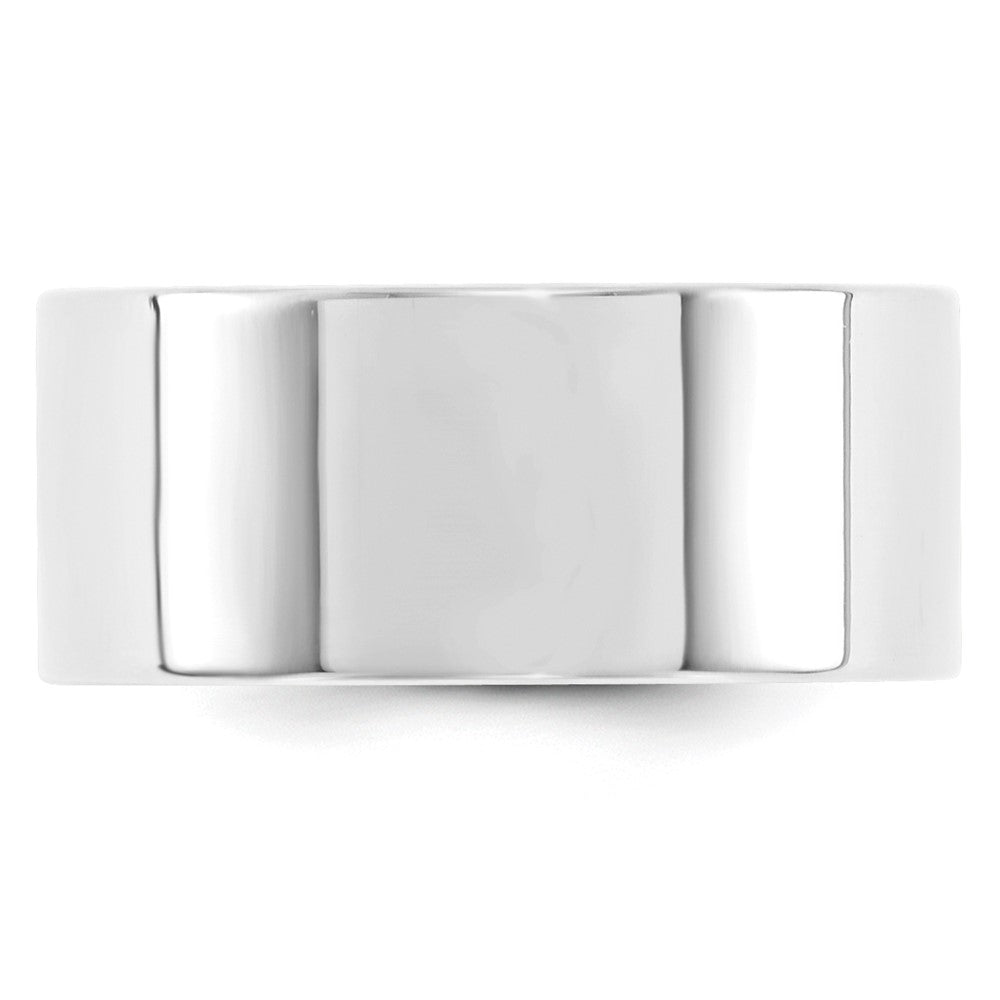 10k White Gold 10mm Standard Weight Flat Comfort Fit Wedding Band Size 9