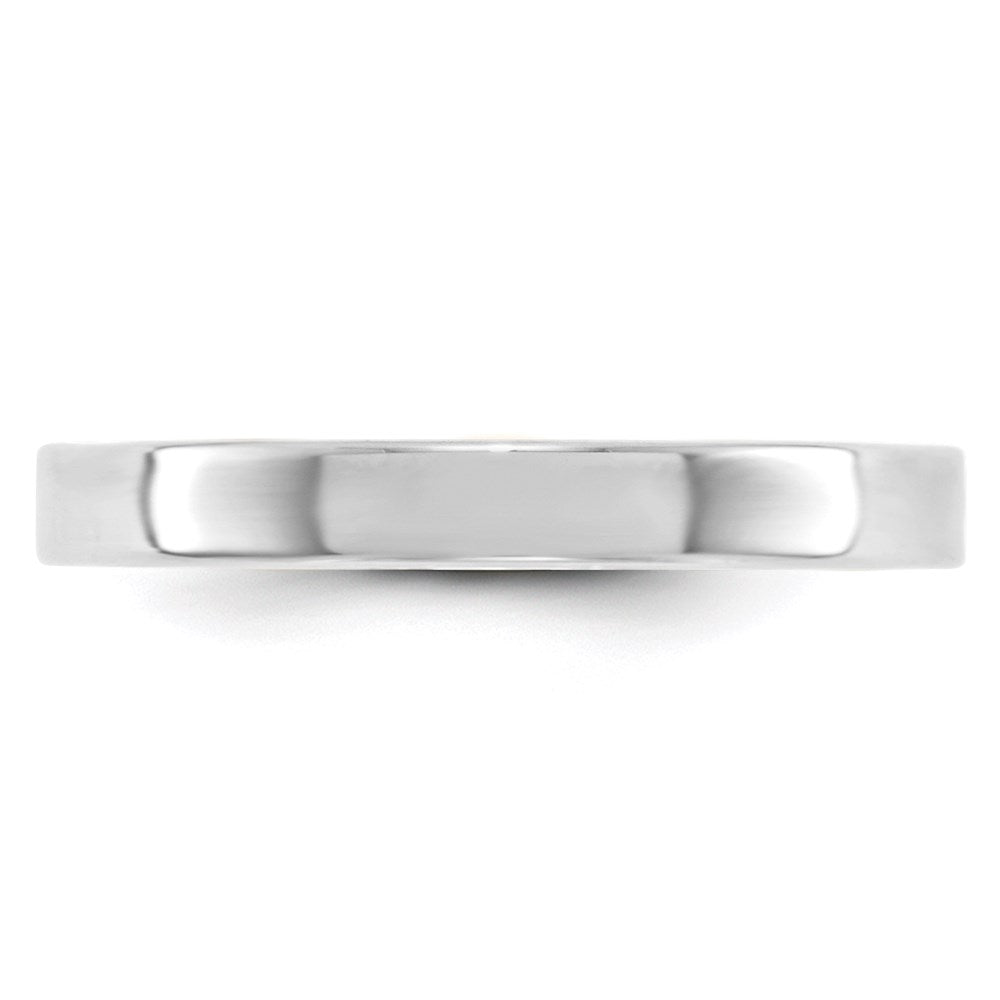14k White Gold 3mm Lightweight Flat Wedding Band Size 13