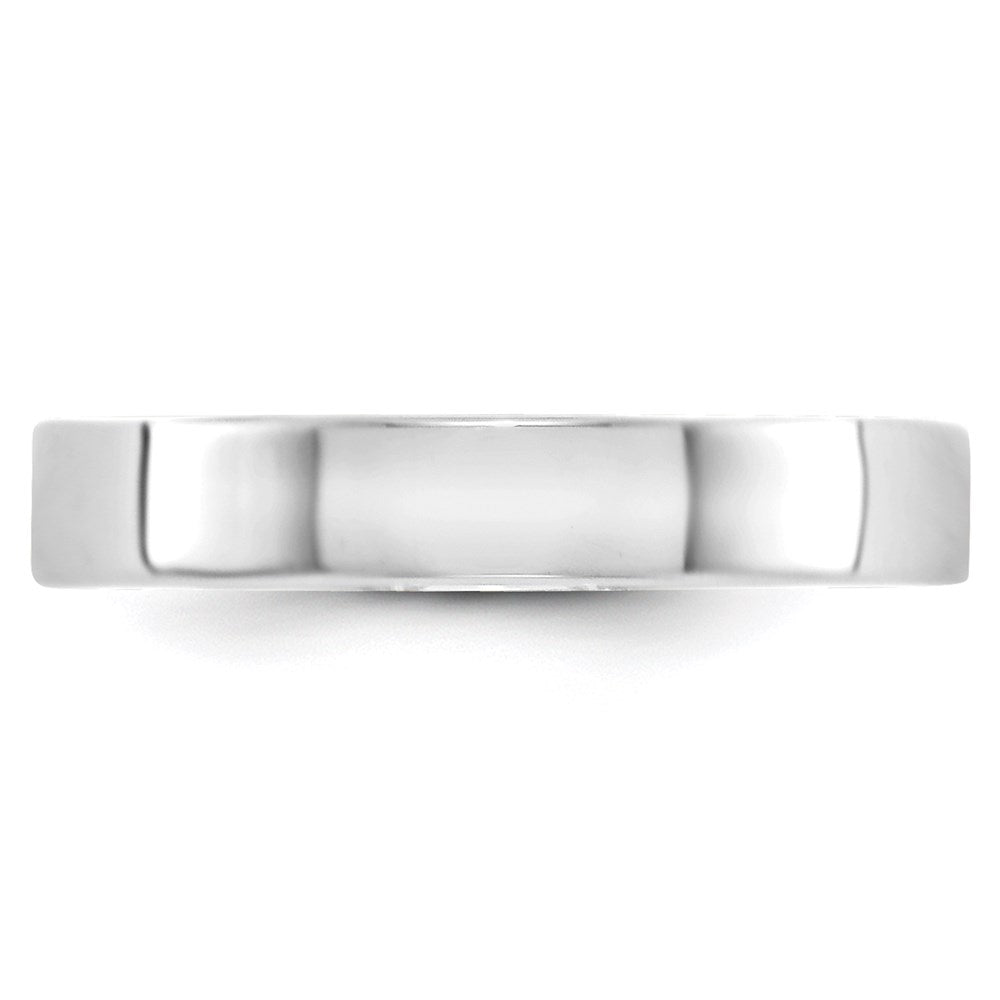 14k White Gold 4mm Lightweight Flat Wedding Band Size 9.5