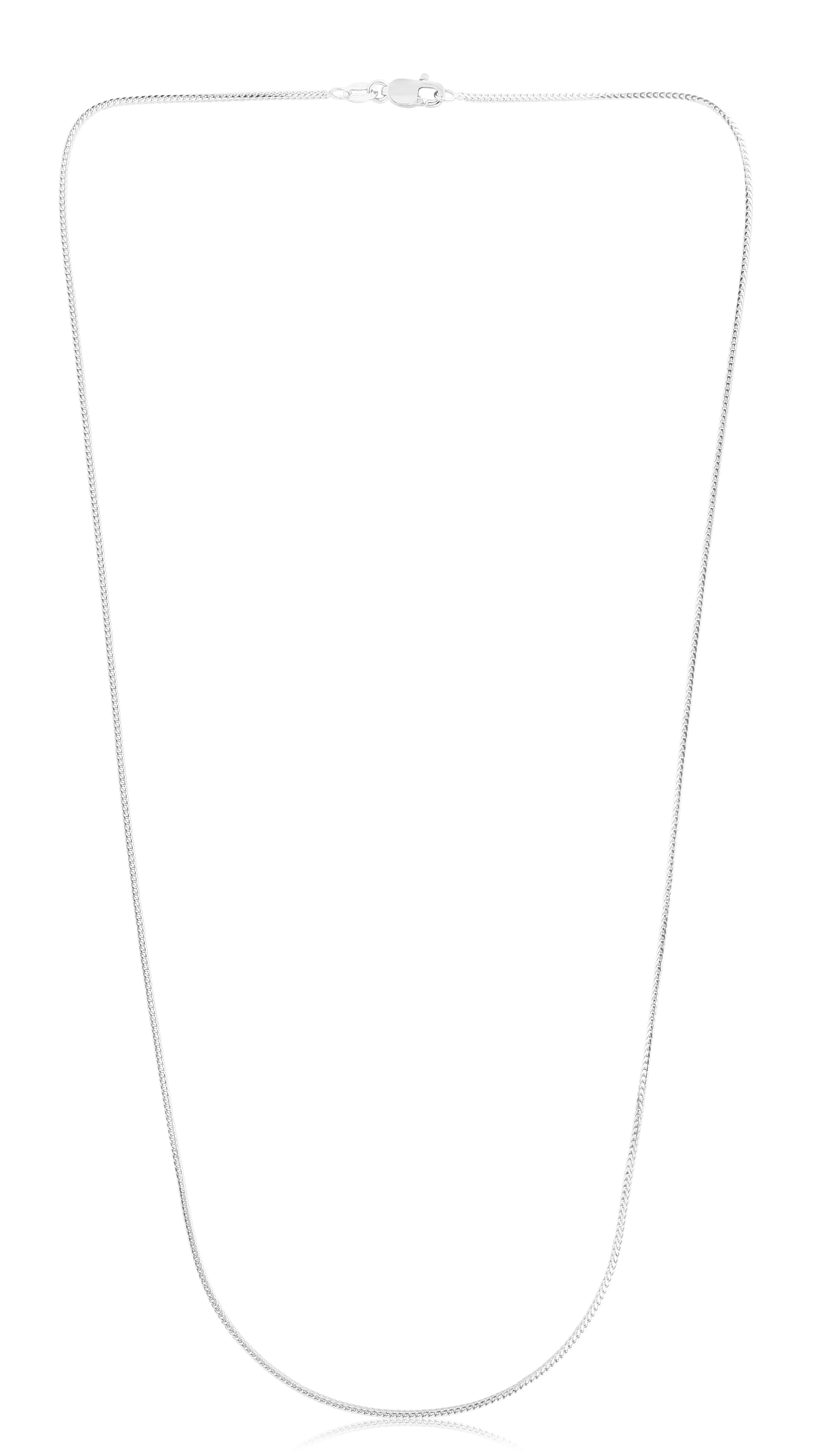 14K White Gold 0.9mm Franco 20" Chain with Lobster Lock