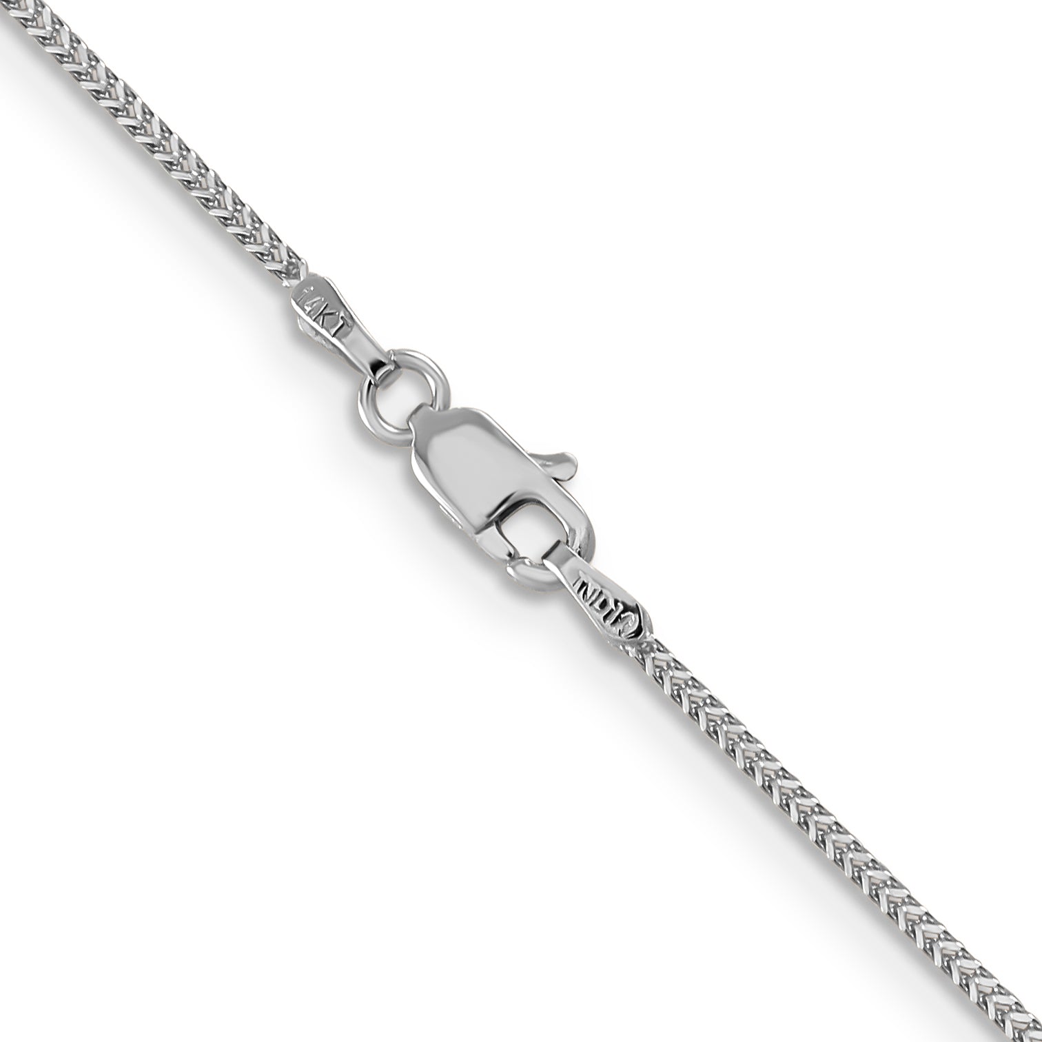 14K White Gold 30 Inch .9Mm Franco With Lobster Clasp Chain
