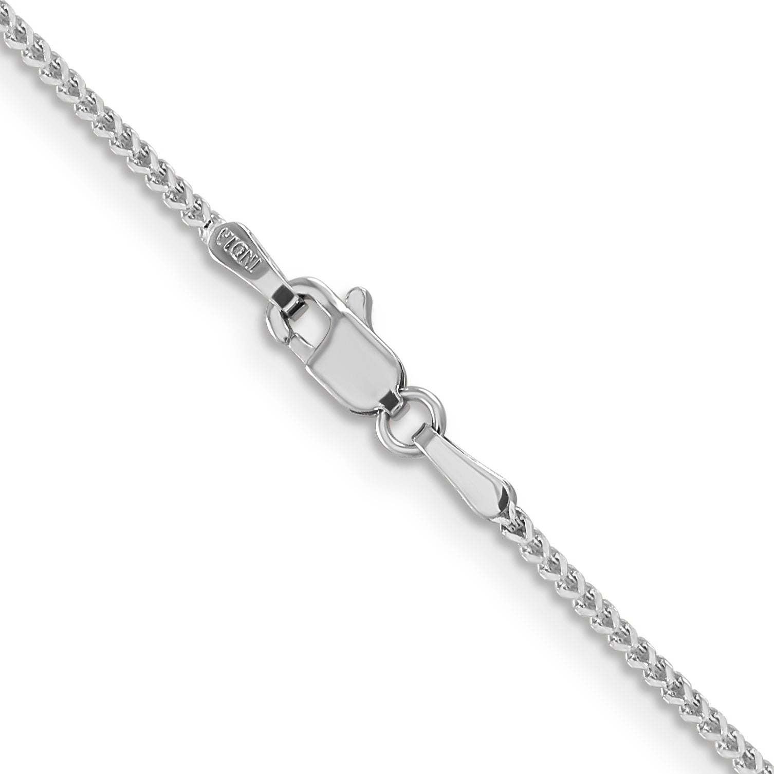 14K White Gold 20 Inch 1Mm Franco With Lobster Clasp Chain