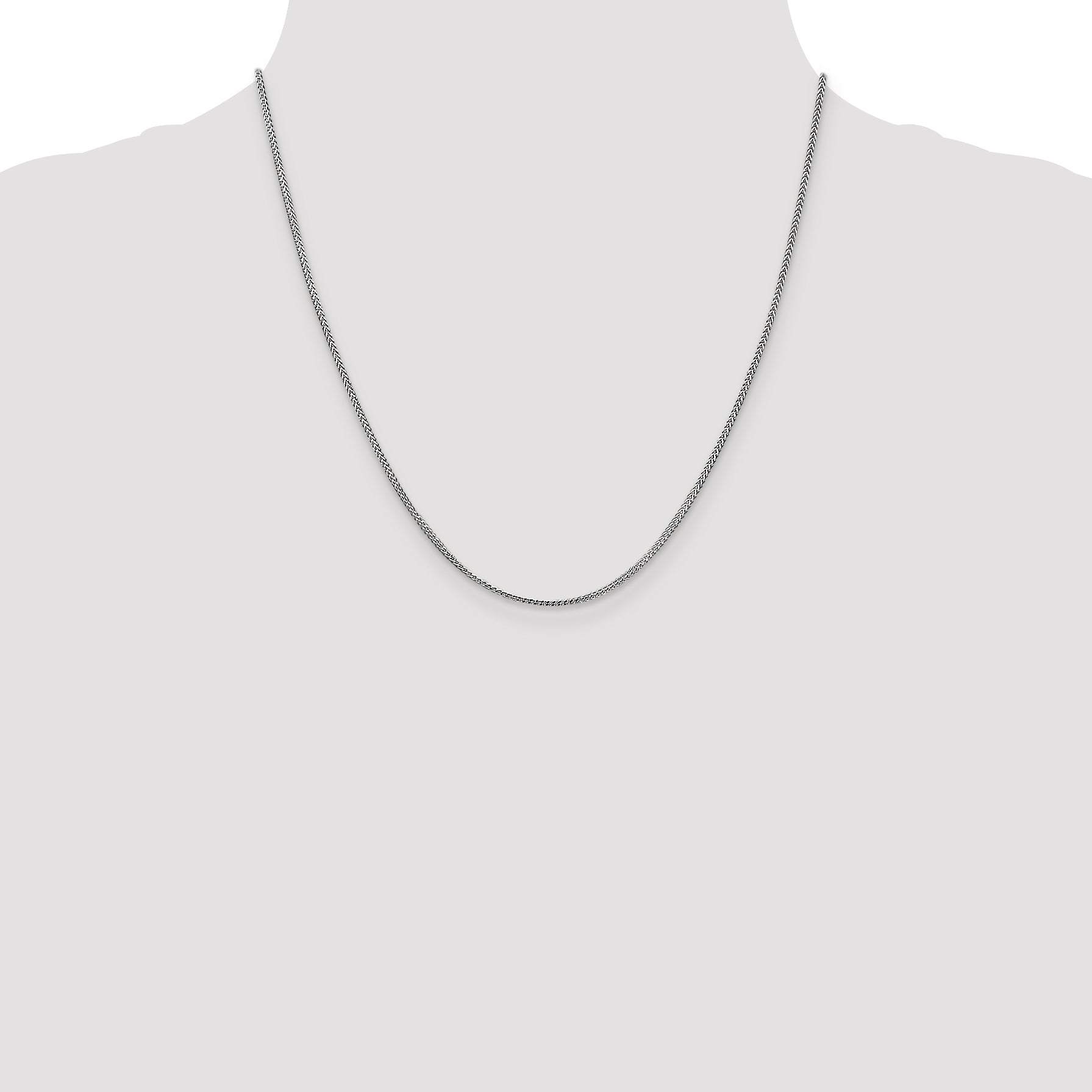 14K White Gold 20 Inch 1Mm Franco With Lobster Clasp Chain