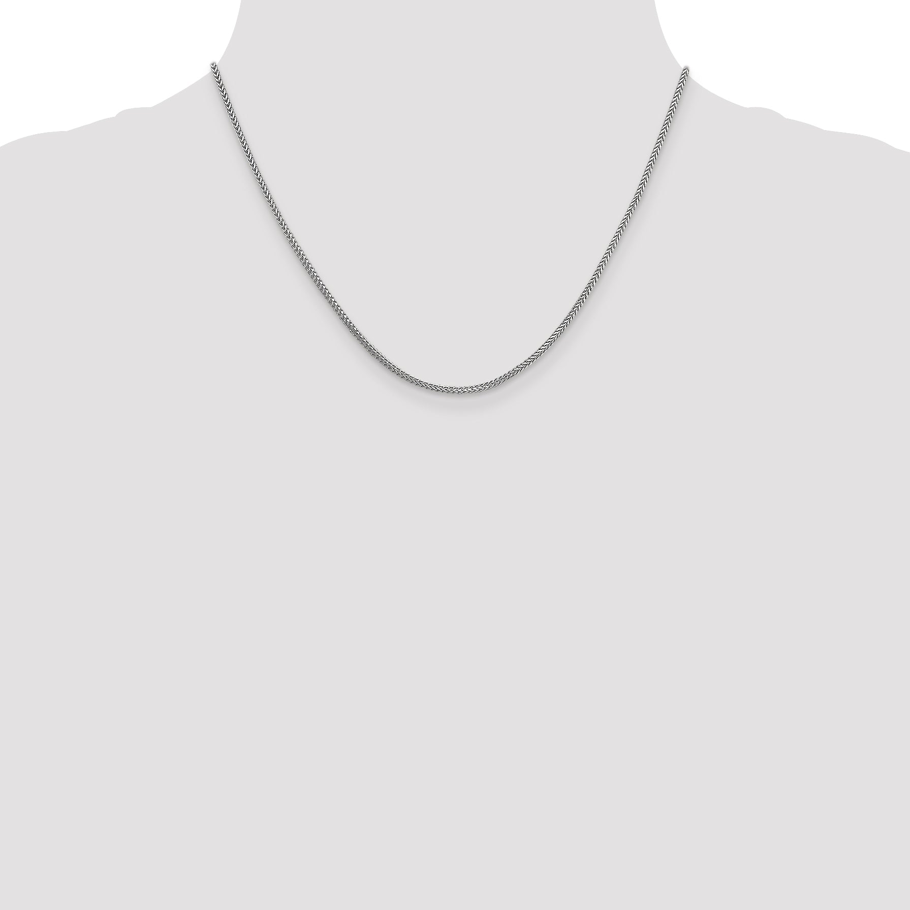 14K White Gold 7 inch 1.3mm Franco with Lobster Clasp Bracelet