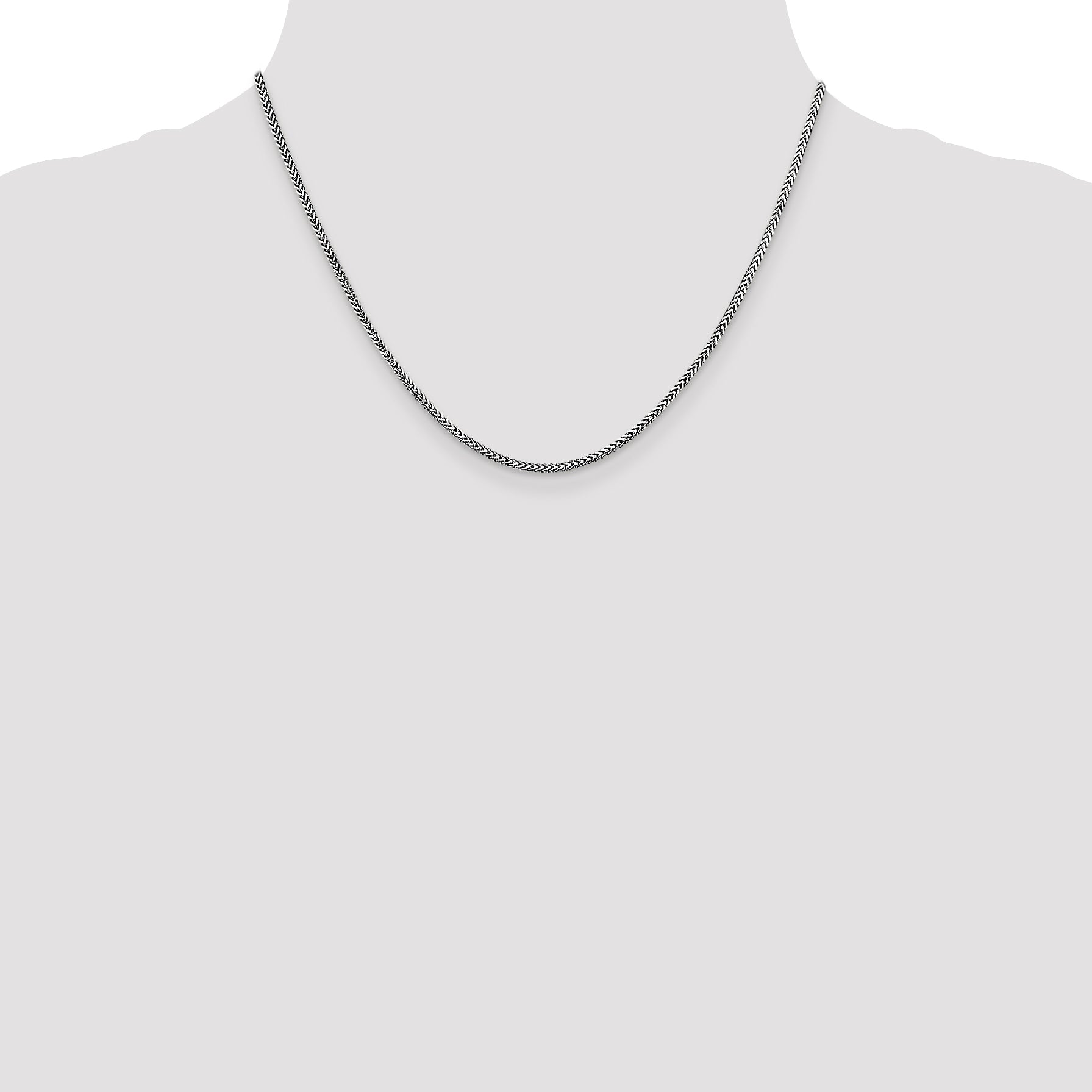 14K White Gold 18 Inch 1.5Mm Franco With Lobster Clasp Chain