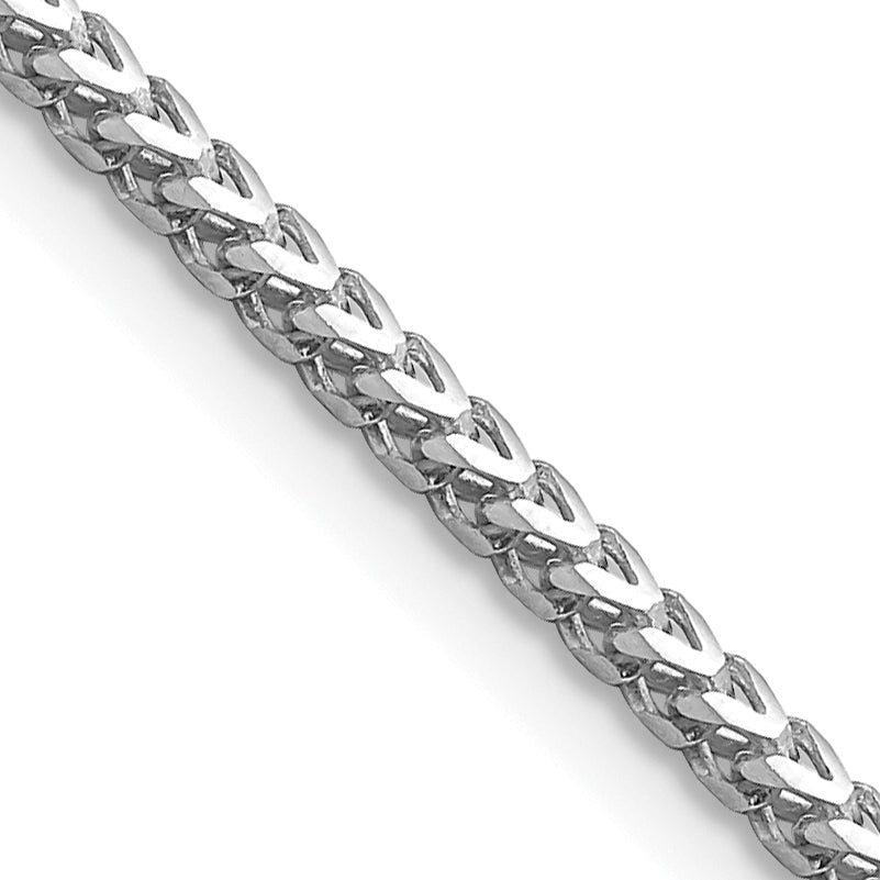 14K White Gold 7 inch 2mm Franco with Lobster Clasp Bracelet