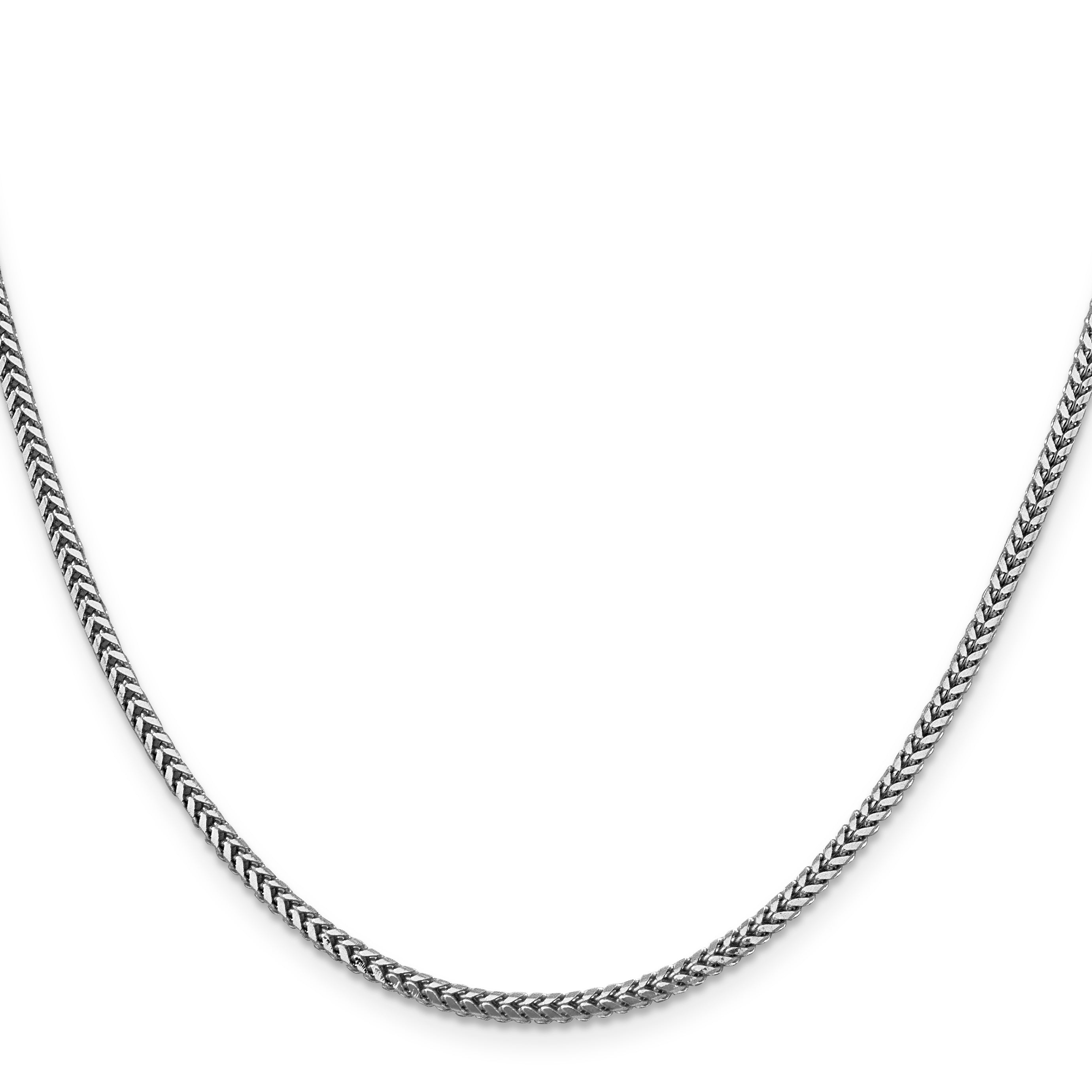 14K White Gold 18 Inch 2.3Mm Franco With Lobster Clasp Chain