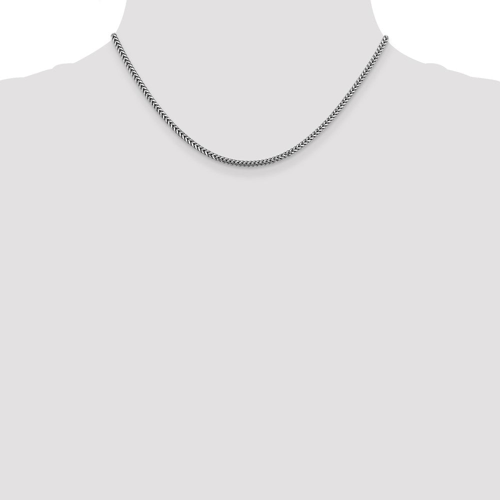 14K White Gold 16 inch 2.3mm Franco with Lobster Clasp Chain