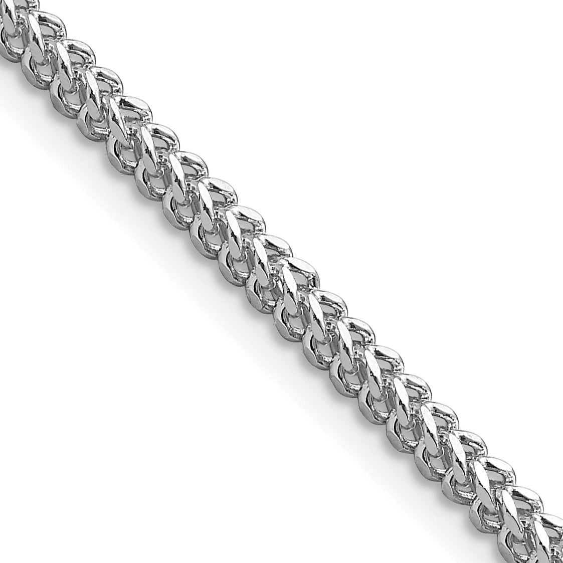 14K White Gold 8 inch 2.3mm Franco with Lobster Clasp Bracelet