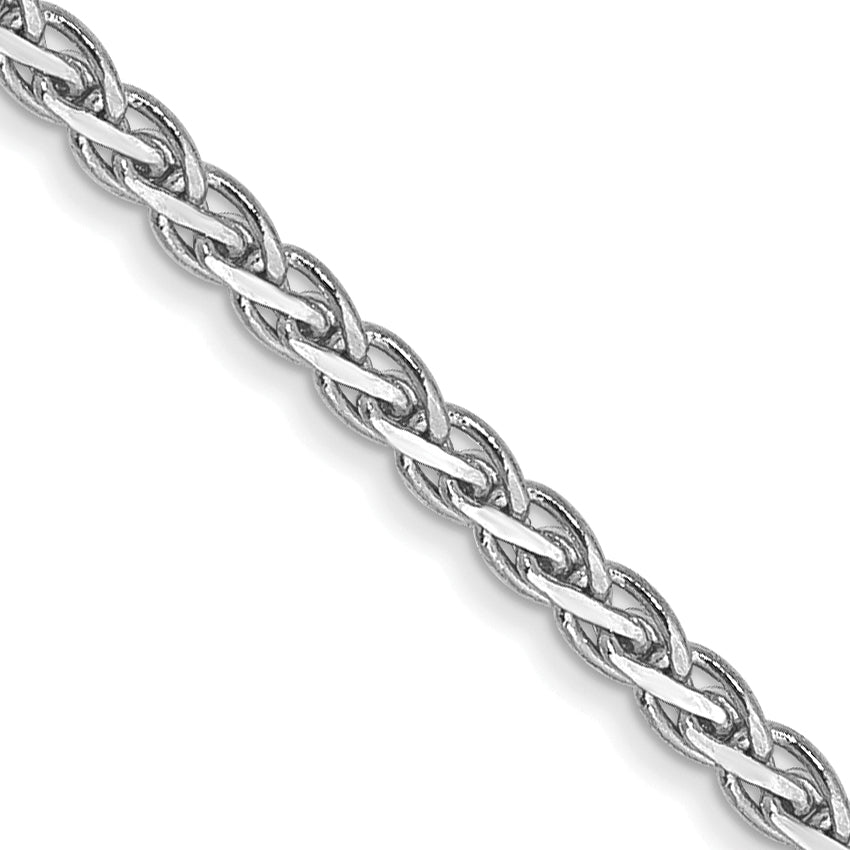 14K White Gold 18 Inch 1.9Mm Flat Wheat With Lobster Clasp Chain