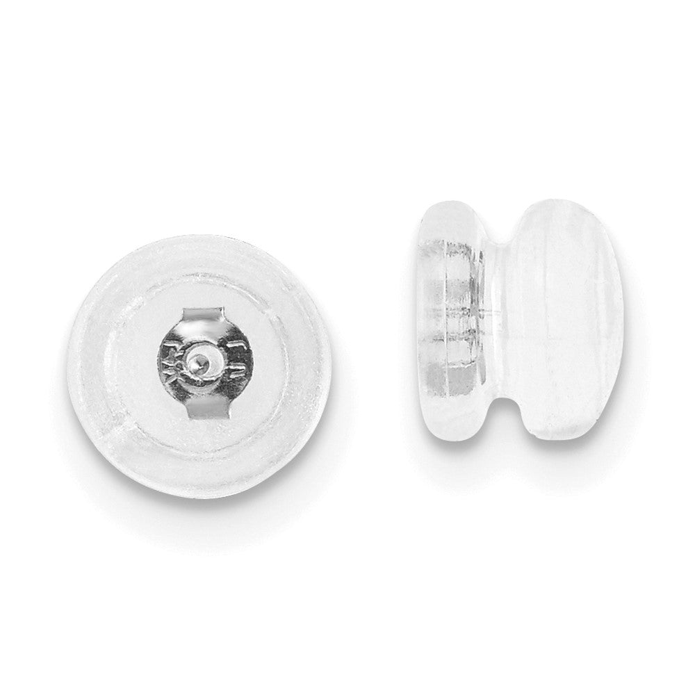 Silicone Sliders Sterling Silver Rhodium-plated Mushroom 1 Pair