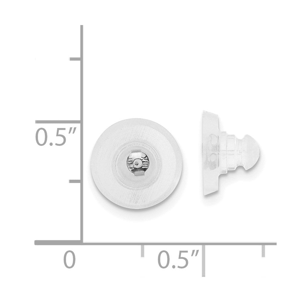 Silicone Sliders Sterling Silver Rhodium-plated Disk 1 Pair
