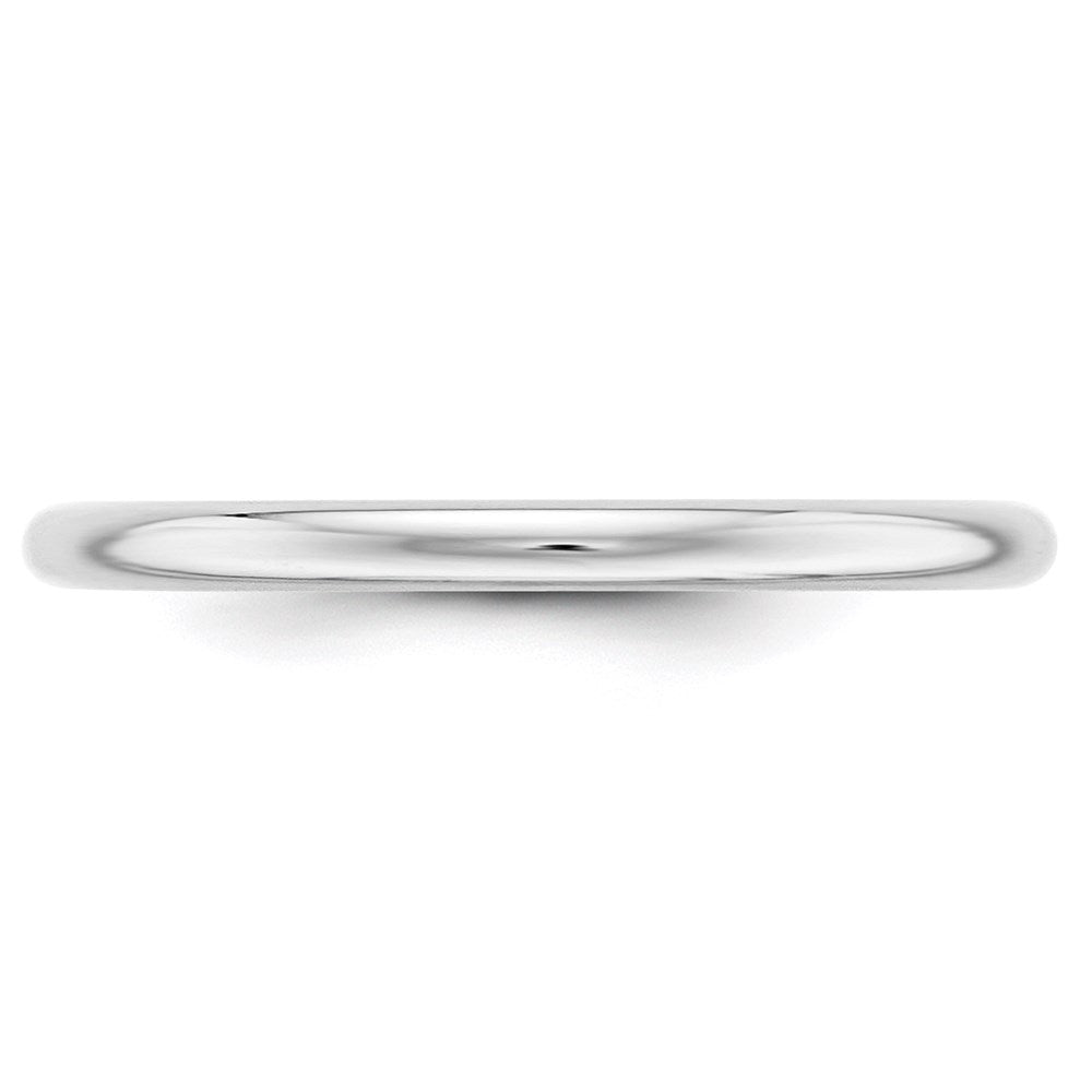 14k White Gold 2mm Half Round Wedding Band Size 12.5