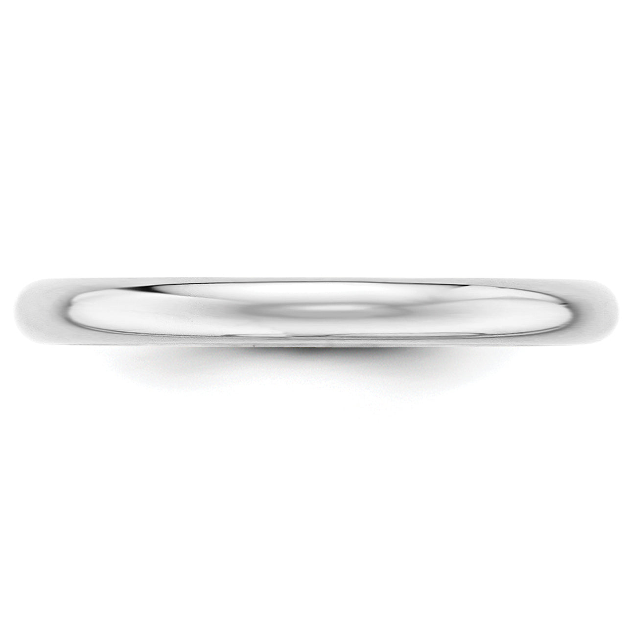 14k White Gold 2.5mm Half-Round Wedding Band Size 4.5