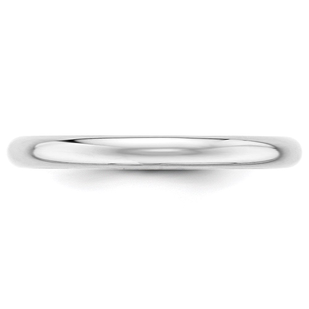 14k White Gold 2.5mm Half Round Wedding Band Size 12.5