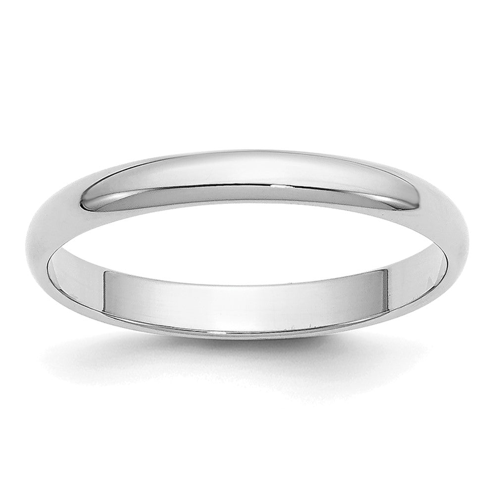 14k White Gold 2.5mm Half Round Wedding Band Size 14