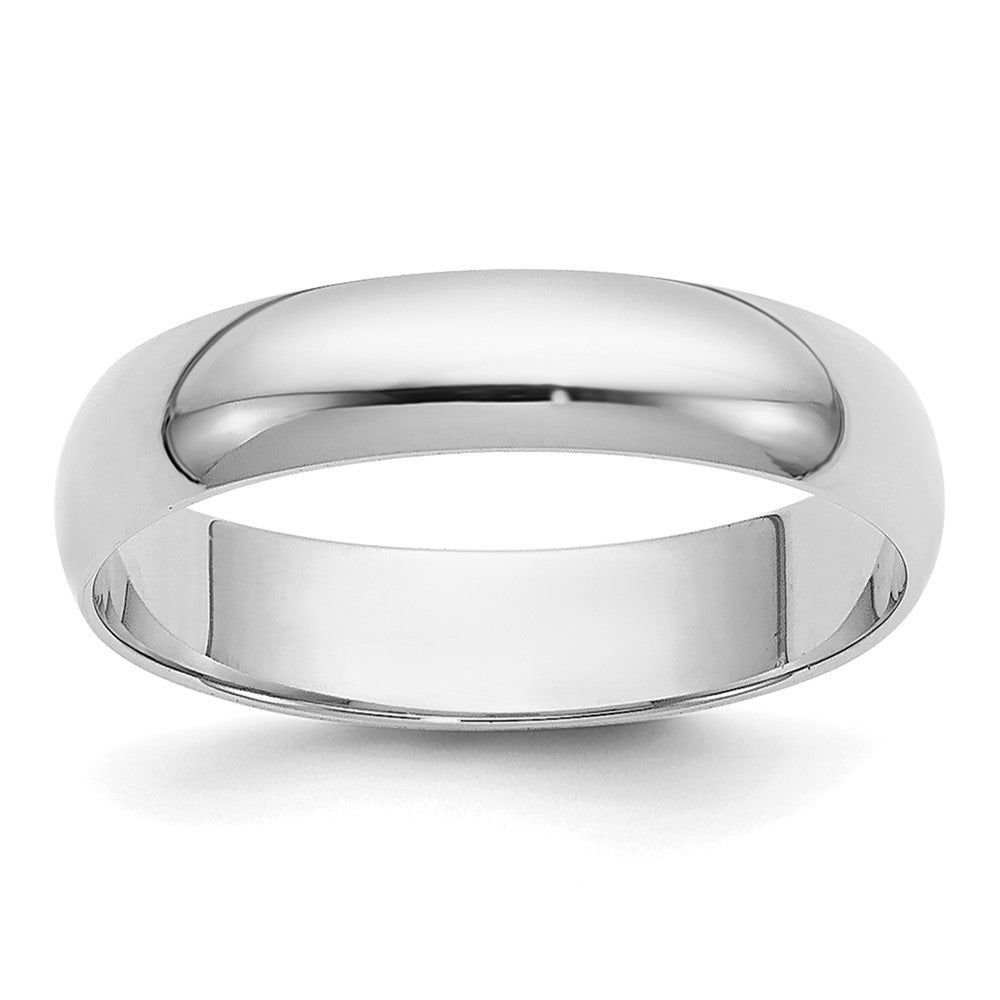 14k White Gold 4mm Half-Round Wedding Band Size 4