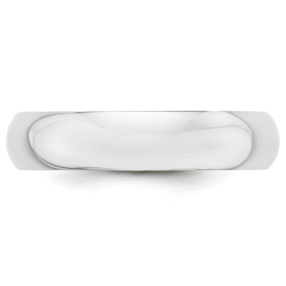 14k White Gold 5mm Half Round Wedding Band Size 14
