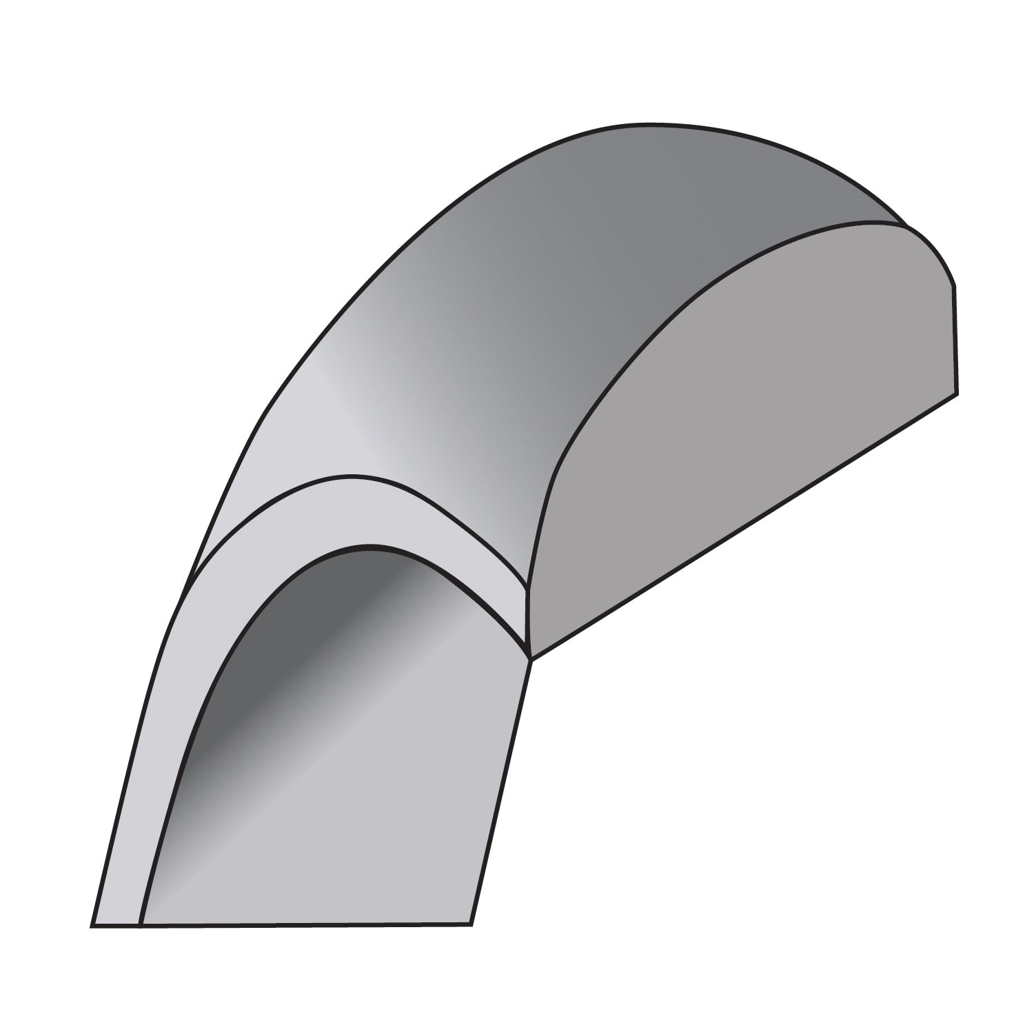 Sterling Silver Rhodium-plated 2mm Half-Round Size 7 Band