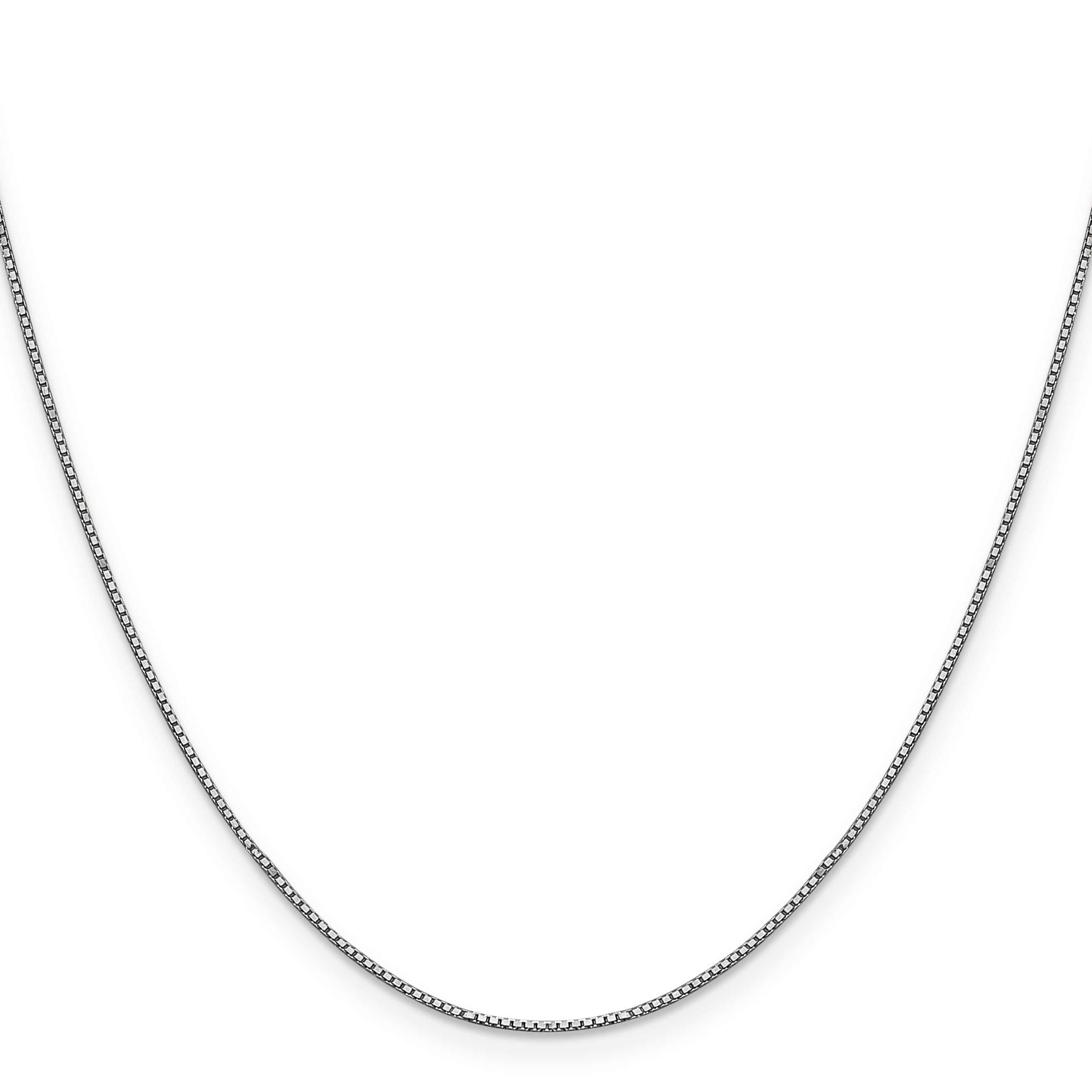 14K White Gold 16 Inch .9Mm Box With Lobster Clasp Chain