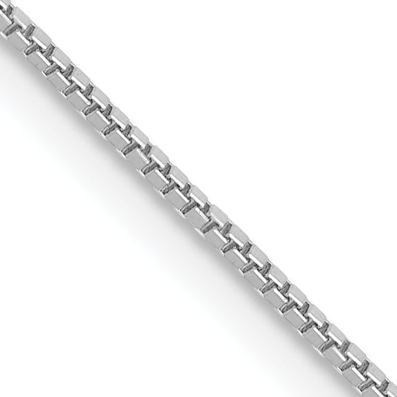14K White Gold 14 Inch .7Mm Box With Spring Ring Clasp Chain