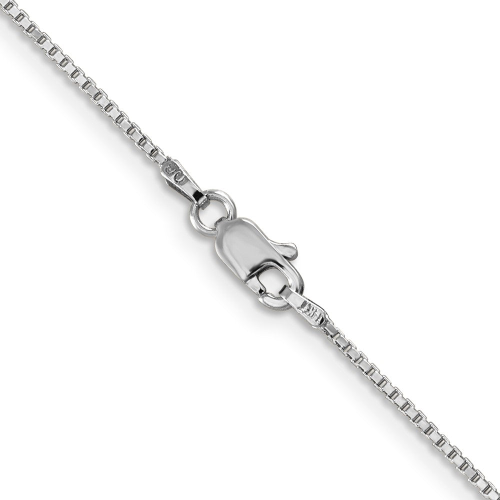 14K White Gold 14 inch 1mm Box with Lobster Clasp Chain
