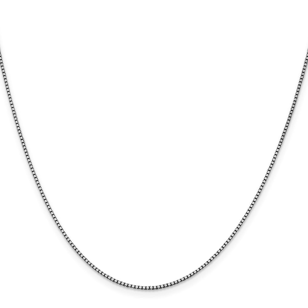 14K White Gold 24 inch 1.05mm Box with Lobster Clasp Chain
