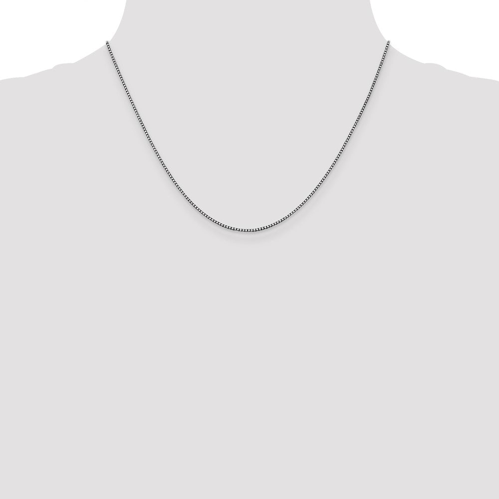 14K White Gold 18 inch 1.05mm Box with Lobster Clasp Chain